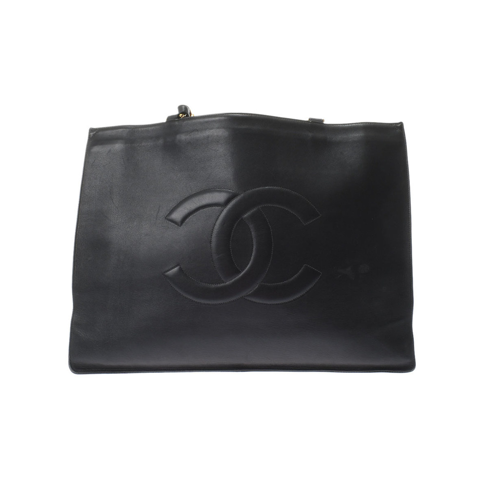 Chanel Chain Black/Gold Hardware Calfskin Tote Bag